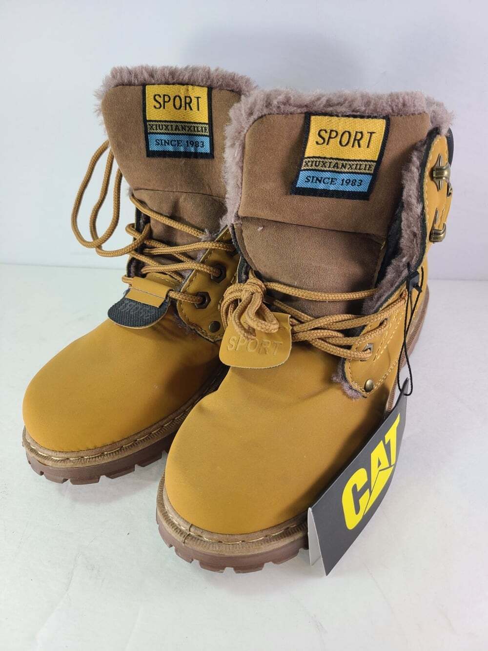 NEW Sport xiuxianxilie Fur Lined CAT Work Boots Size 39